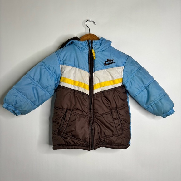 Nike Vintage Puffer Hooded Full Zip Jacket size 4 - Picture 1 of 10